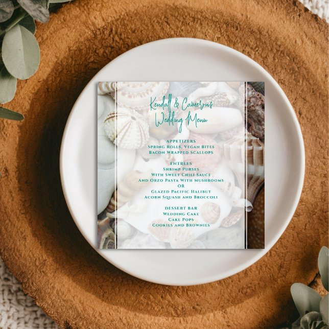 Seashells Beach Menu Mariage à thème Modèle (Créateur téléchargé)