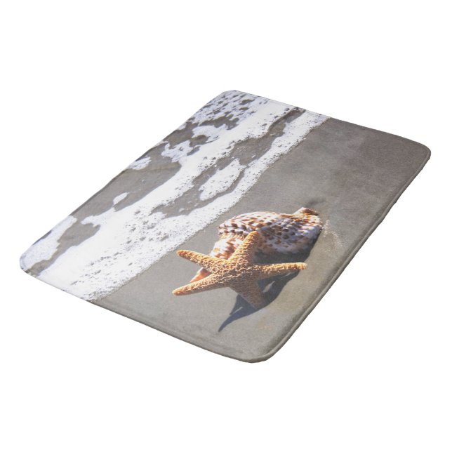 Seashells, Beach, Ocean, Bath, Home Rug or Mat (Angled)