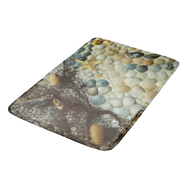 Seashells, Beach, Ocean, Bath, Home Rug or Mat (Angled)