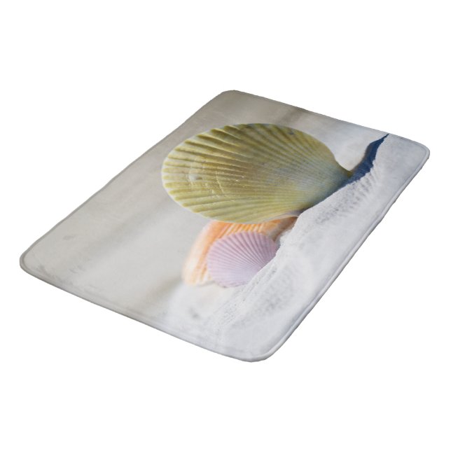 Seashells, Beach, Ocean, Bath, Home Rug or Mat (Angled)