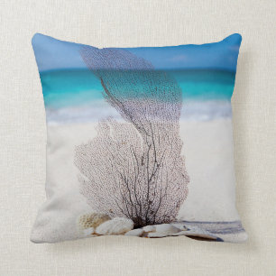 Seashells Beach Ocean Nautical Throw Pillows