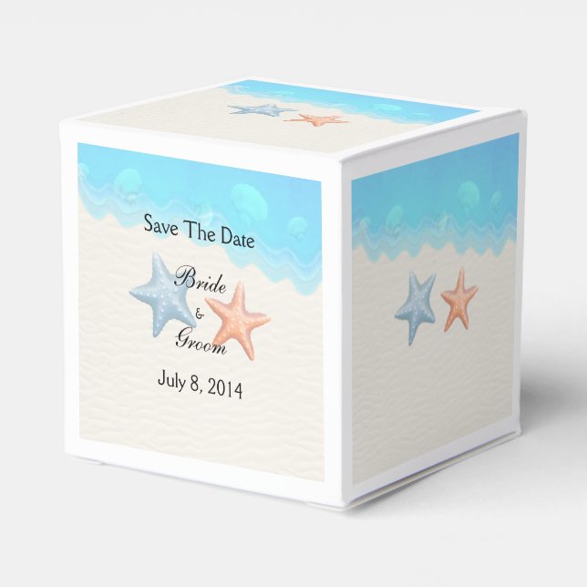 Seashells Beach Save The Date Favor Box (Back Side)