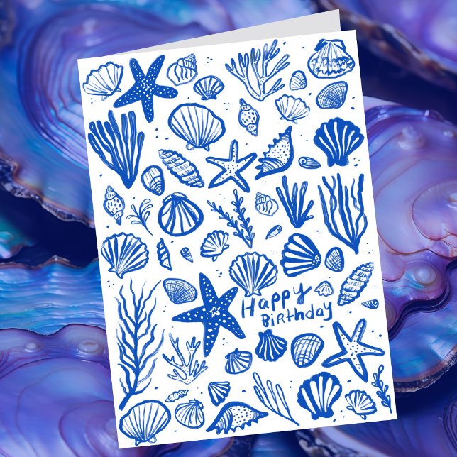 Seashells Beach Shells Ocean Happy Birthday  Card (Seashells Beach Shells Ocean Happy Birthday Card
)