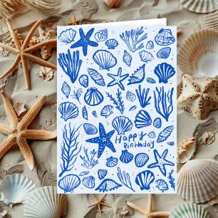 Seashells Beach Shells Ocean Happy Birthday  Card
