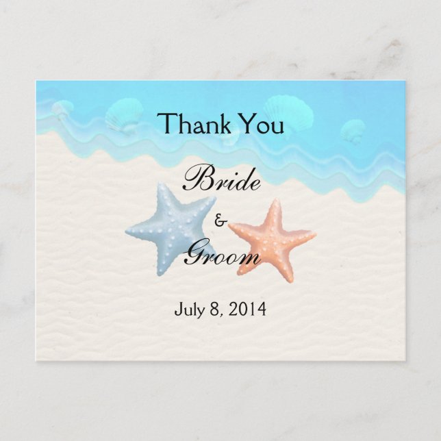 Seashells Beach Thank You Postcard (Front)
