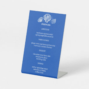 Seashells Beach Wedding Menu CUSTOM Party  Pedestal Sign