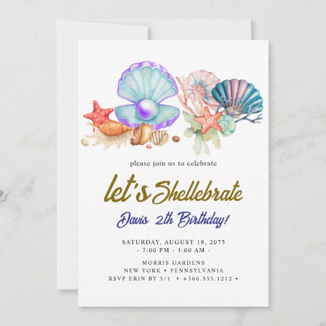 seashells  Birthday  Invitation (Front)