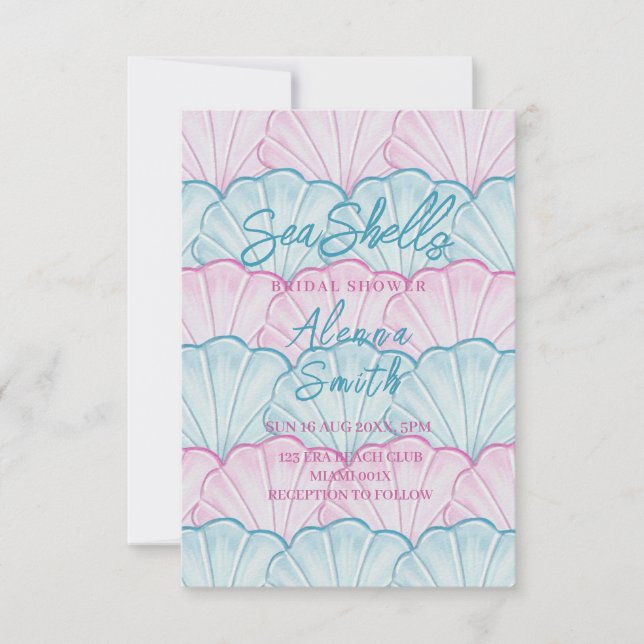 seashells bridal magical bridal shower invitation (Front)