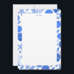 Seashells Bridal Shower Elegant Blue Beach CUSTOM Thank You Card<br><div class="desc">Perfect cute thank you card! Hand made art for you! Perfect for a seaside bridal shower, bachelorette party, engagement party, or birthday. FULLY CUSTOMIZABLE! Click on “Personalize” above to edit the text. Click "edit using design tool" to adjust the fonts, colours and placements and to delete the back side design...</div>