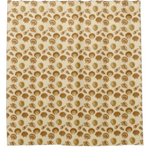 Seashells - Brown on a beige background