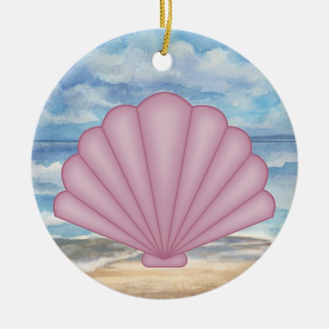 Seashells Ceramic Ornament (Front)