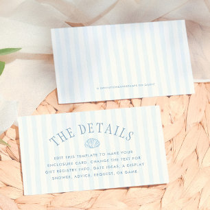 Seashells Coastal Bridal Shower Details Enclosure Card