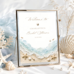 Seashells Coastal Bridal Shower Welcome Poster
