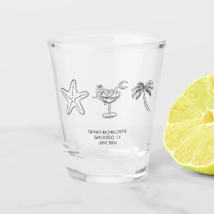 Seashells & Cocktails Beach Bachelorette Favour Shot Glass