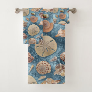 Seashells collection bath towel set