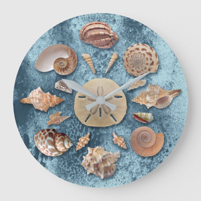 Seashells Collection Mandala Large Clock (Front)