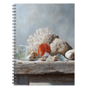 Seashells Coral Coastal Still Life Notebook