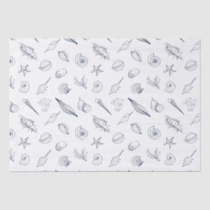 Seashells Coral Starfish Coastal Tissue Paper