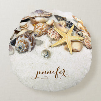 Seashells Custom Round Pillow
