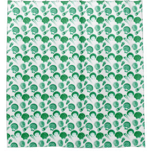 Seashells - emerald green on a white background