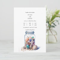 Seashells Glass Jar Centerpiece Beach Wedding 