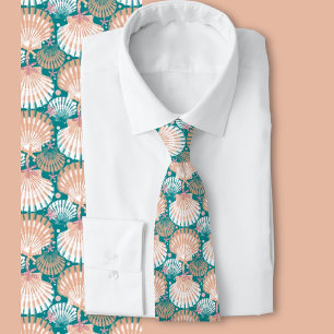 Seashells green tie