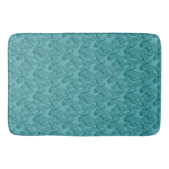 Seashells in Aqua Bath Mat (Front)