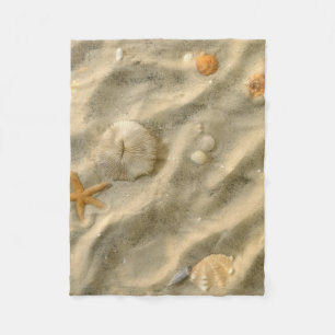 Seashells In Sand Fleece Blanket