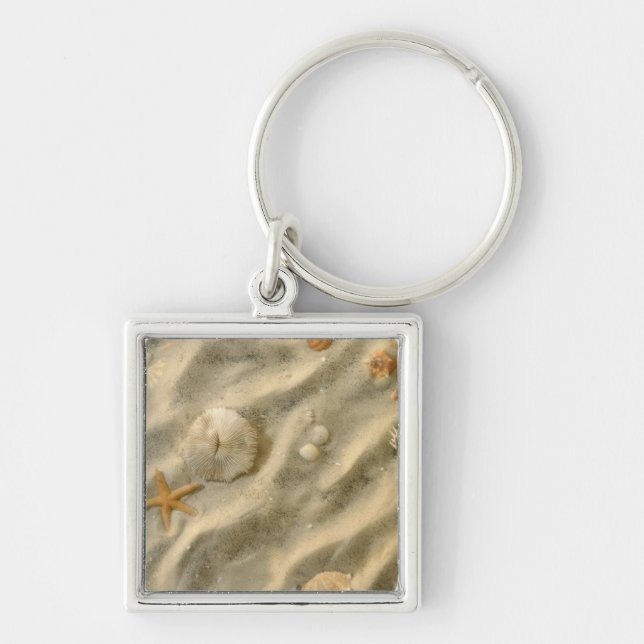 Seashells In Sand Keychain (Front)