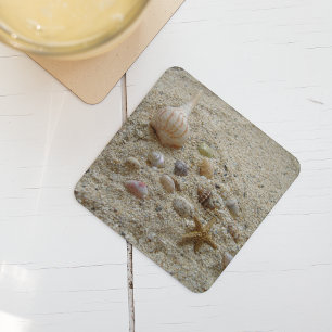 Seashells In The Sand Drink Coaster