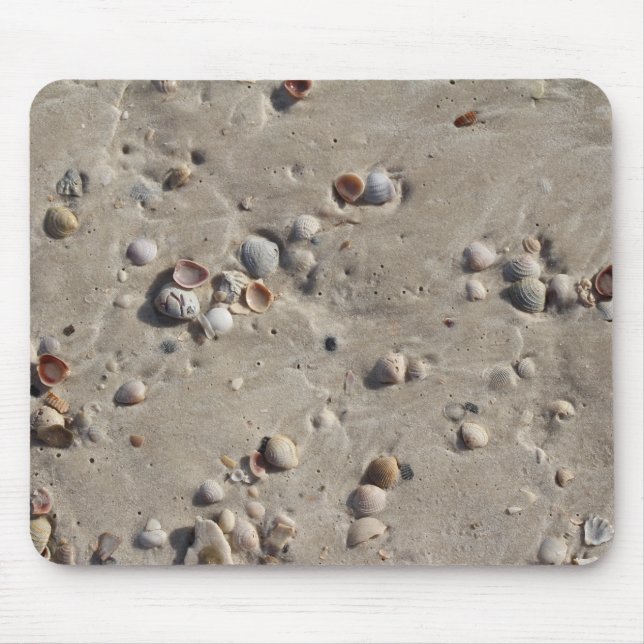 Seashells in the Wet Sand Mouse Pad (Front)