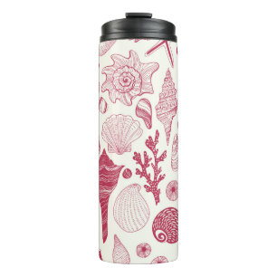 Seashells in Viva Magenta- Color of the Year 2023 Thermal Tumbler