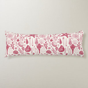 Seashells in Viva Magenta- Colour of the Year 2023 Body Pillow
