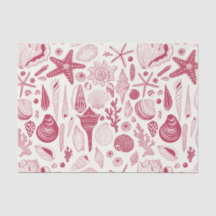 Seashells in Viva Magenta- Colour of the Year 2023 Tissue Paper