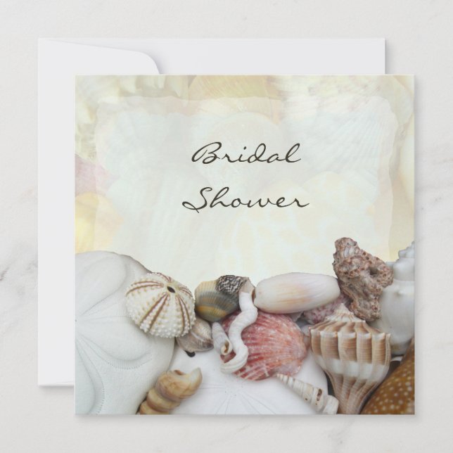 Seashells Invitations de douche nuptiale (Devant)