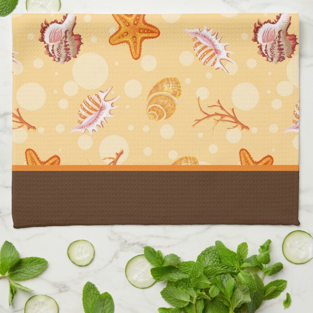 Seashells Kitchen Dish Towel (Folded)