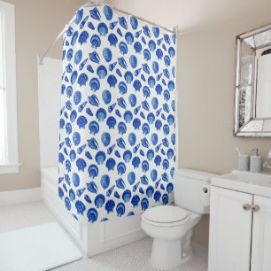 Seashells - Navy Blue on a White Background