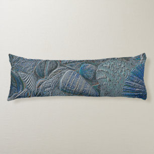 Seashells Ocean Beach Blue Nautical Metallic Body Pillow
