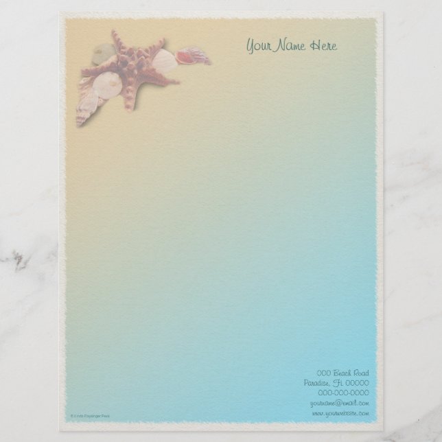 Seashells on a Beach Letterhead (Front)