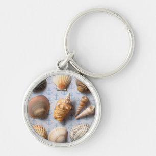 Seashells On Anchor Backdrop Keychain