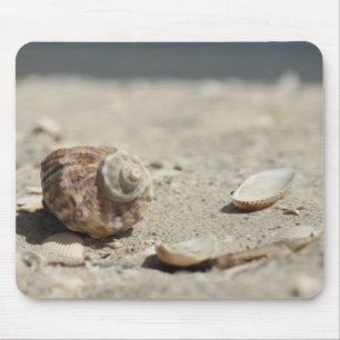 Seashells On Sand By The Sea Mouse Pad