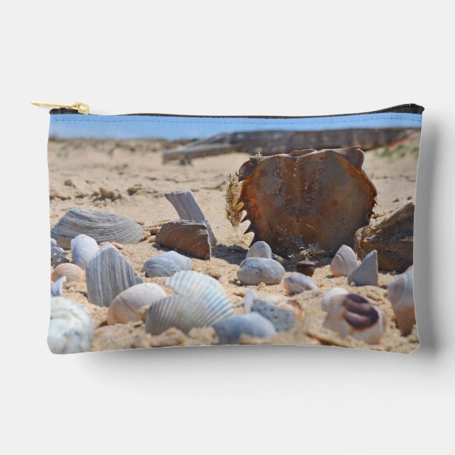 Seashells On the Beach by Shirley Taylor Accessory Pouch (Front)