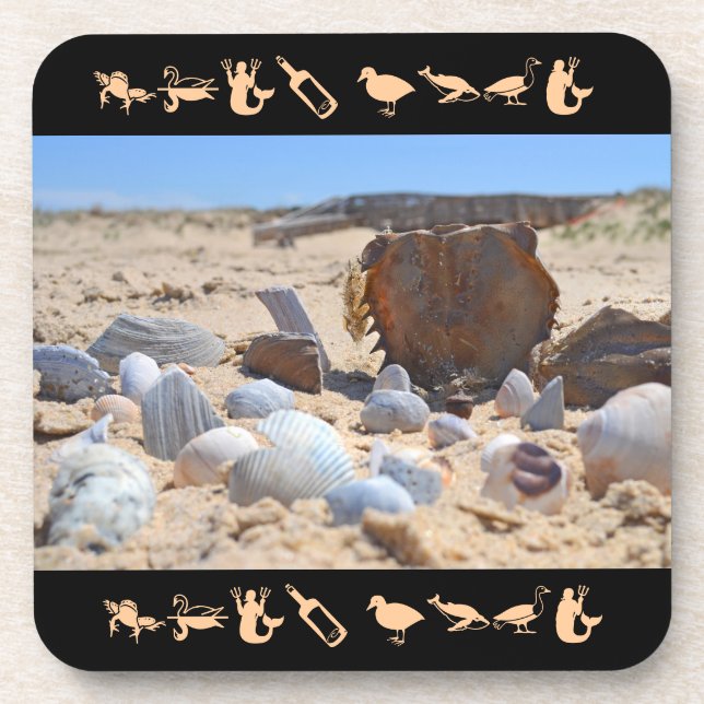 Seashells on the Beach by Shirley Taylor Coaster (Front)
