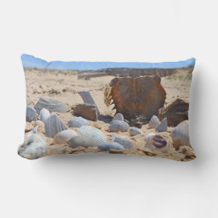 Seashells on the Beach by Shirley Taylor Lumbar Pillow