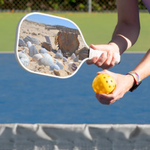 Seashells On The Beach by Shirley Taylor Pickleball Paddle