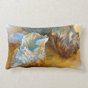 Seashells on the beach lumbar pillow