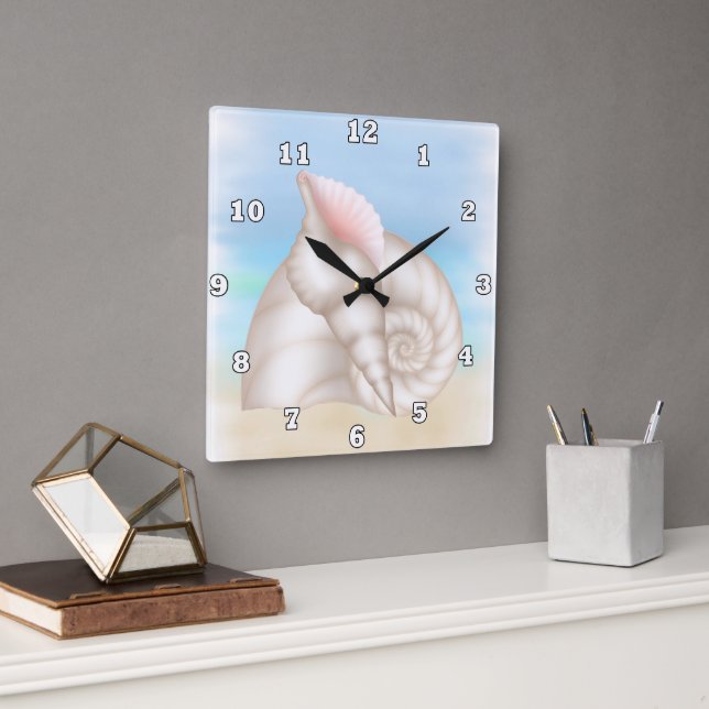 Seashells on the Beach wall clock (Office)