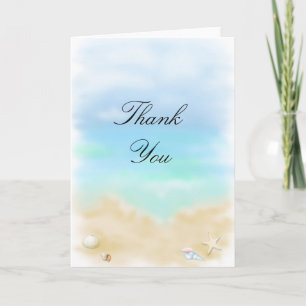 Seashells on the Beach   Wedding Thank You Card