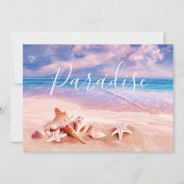 Seashells on the Sea Beach Announcement (Front)
