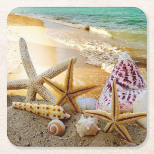 Seashells Paper Coasters